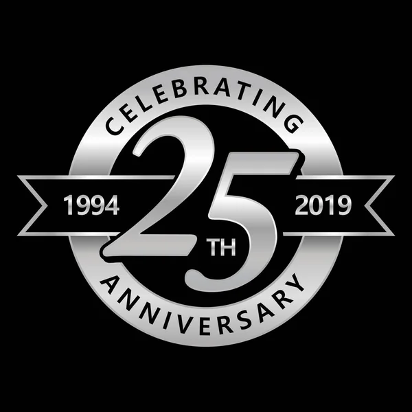 Celebrating 25Th Years Anniversary — Stock Vector