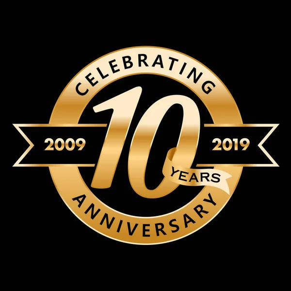 Celebrating 10Th Years Anniversary — Stock Vector