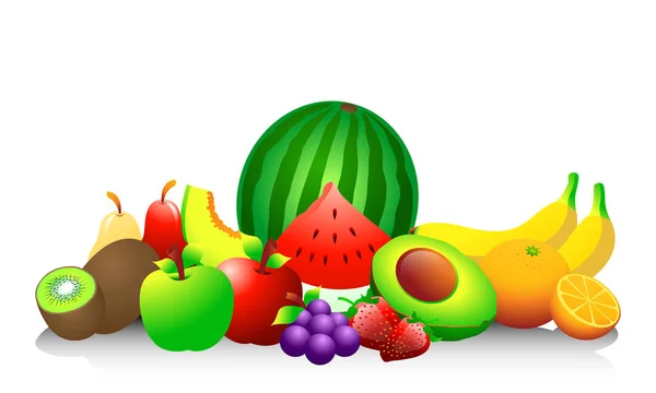 Abbildung Der Früchte Vektordatei — Stockvektor