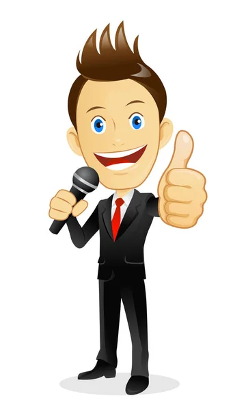 Emcee Cartoon Vectorillustratie — Stockvector