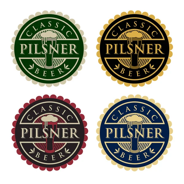 Pilsner Bier Logo Mehrfarbig — Stockvektor
