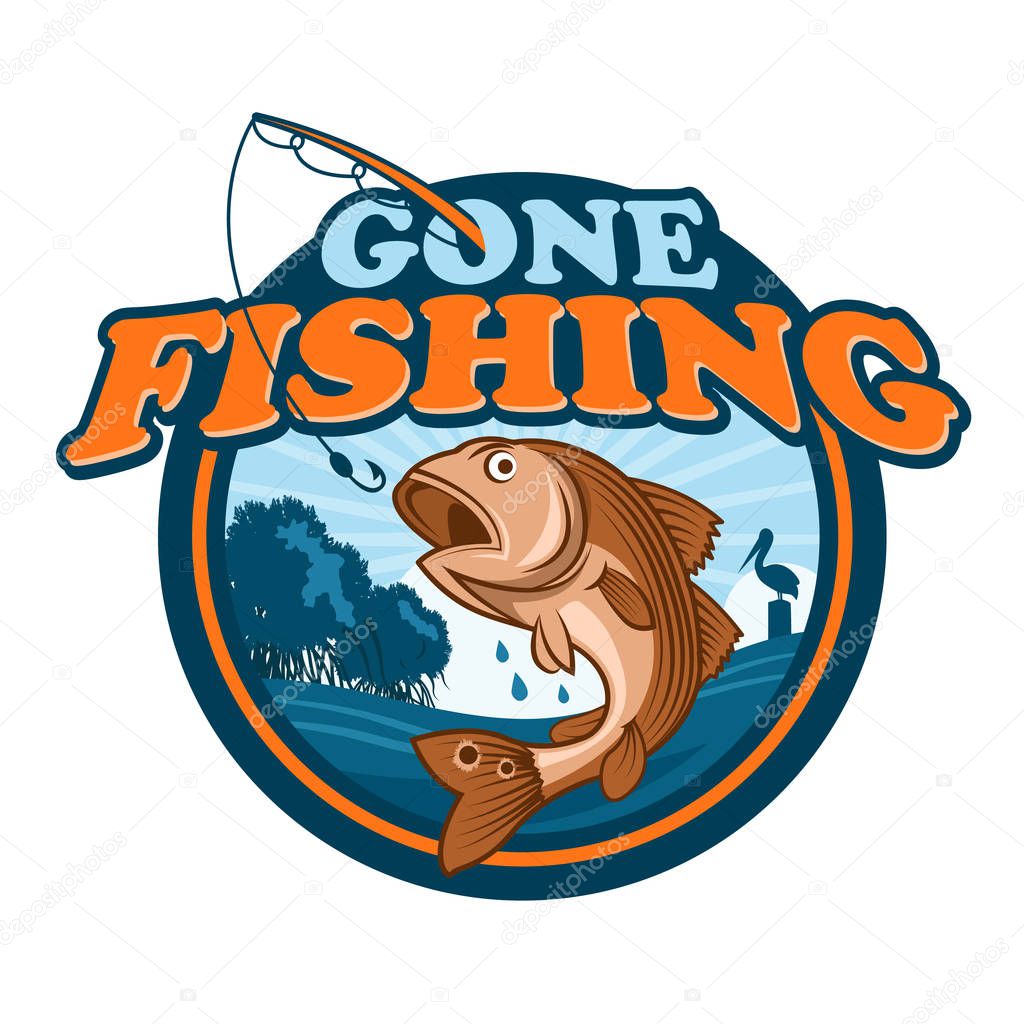 fishing logo in vector illustration