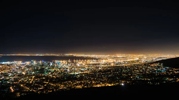 Kaapstad Stadsgezicht Bij Nacht Zuid Afrika — Stockfoto