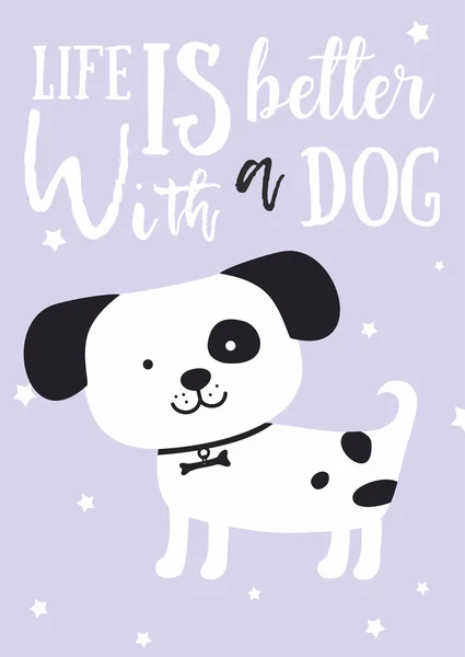 Lindo cartel de cachorro — Vector de stock