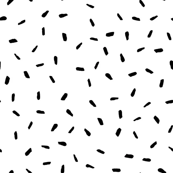 Dibujado a mano sin costuras tiras de Doodle cepillo patrón blanco y negro — Vector de stock