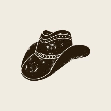 Vintage tarzda Kovboy Şapkası silueti