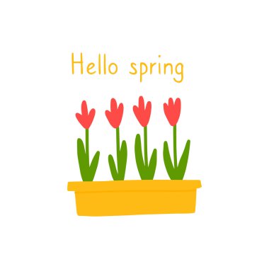 Vektör klipsi resim Merhaba bahar.