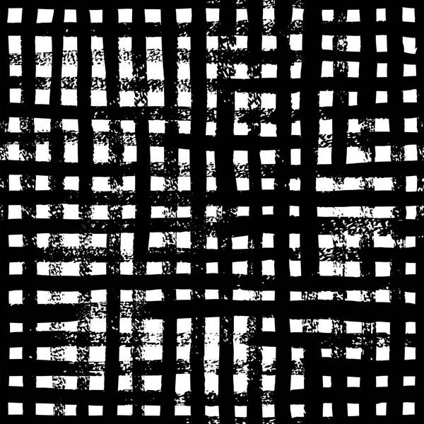Ручний малюнок сітки пензля чорно-білий безшовний візерунок — стоковий вектор