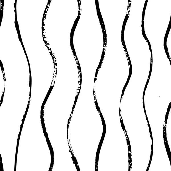 Welle Pinsel Hand zeichnen nahtlose Muster. — Stockvektor