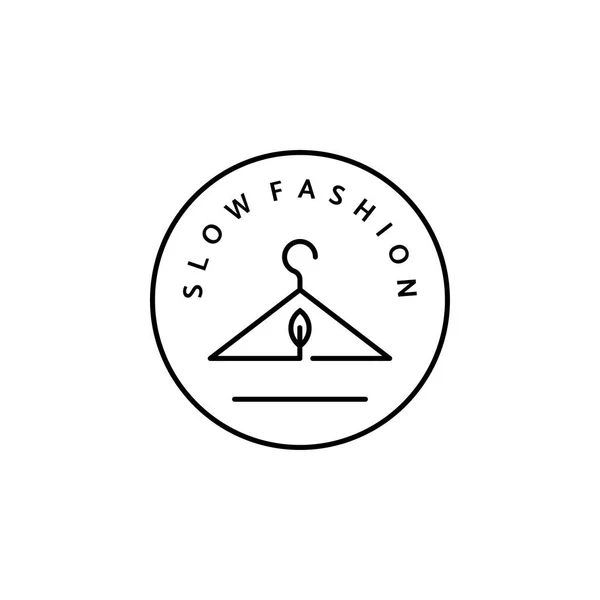 Linear Icon Slow Fashion Векторный Логотип Значок Экологически Чистого Производства — стоковый вектор