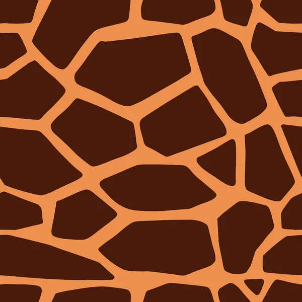 Hnědý Žirafá kůže je bezproblémová. Pozadí textury girafa vektorového zvířete. — Stockový vektor