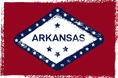 Arkansas grunge bayrağı. Amerikan devleti. Doku, Arkaplan, poster