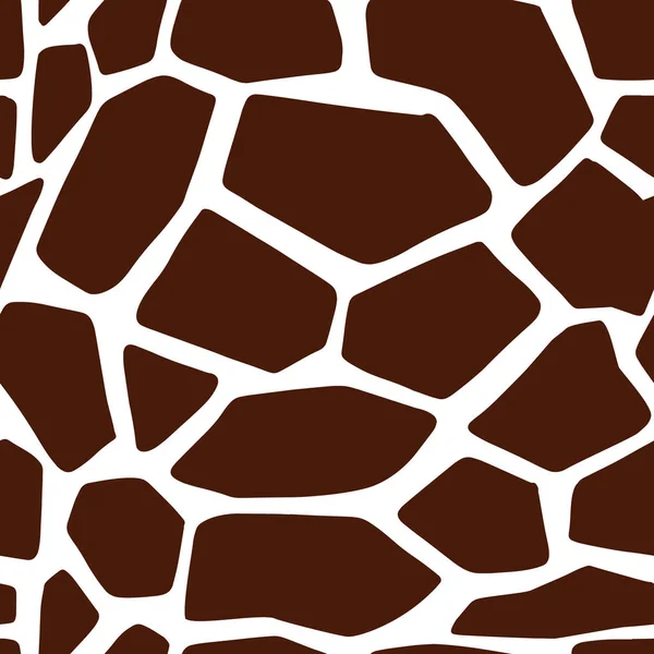 棕色长颈鹿皮肤无缝图案。矢量动物长颈鹿纹理背景. — 图库矢量图片