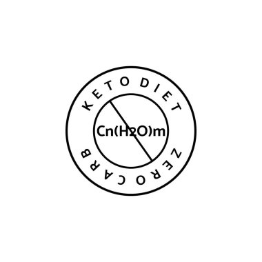 Ketojenik Diyet Yuvarlak Logo Hattı Stil. Karbonhidratücretsiz minimalist Simge.