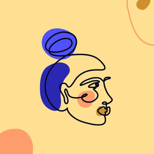 Kvindens ansigt Minimal linje stil. Kontinuerlig One Line tegning Abstrakt vektor Portræt af en kvinde – Stock-vektor
