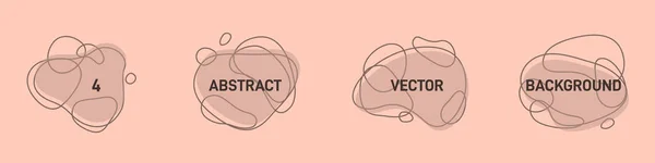 Vektor uppsättning av moderna kreativa abstrakta bakgrunder. Plana geometriska former av med kontur i minimalistisk enkel stil — Stock vektor