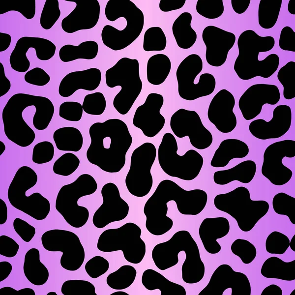 Pastelově fialový barevný gradient. Styl zvířecího tisku 80. Vektorový gepard tisk. — Stockový vektor