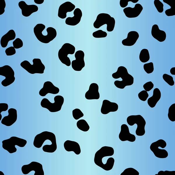 Modèle sans couture pastel dégradé léopard. Animal Print bleu couleur 80 's. Gravure vectorielle guépard . — Image vectorielle