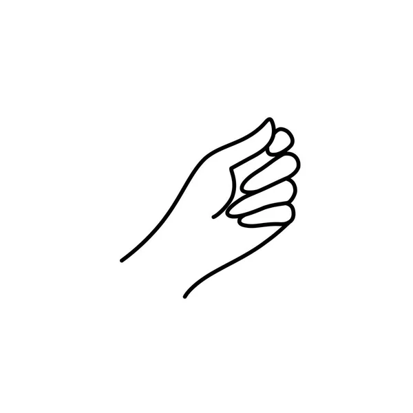 Vrouw hand pictogram lijn. Vector illustratie van vrouwelijke handen van verschillende gebaren. Lineart in een trendy minimalistische stijl — Stockvector