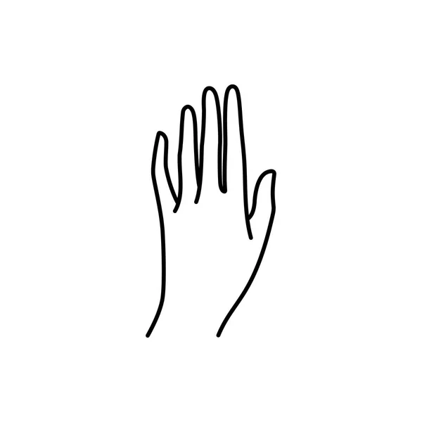 Vrouw hand pictogram lijn. Vector illustratie van vrouwelijke handen van verschillende gebaren. Lineart in een trendy minimalistische stijl — Stockvector