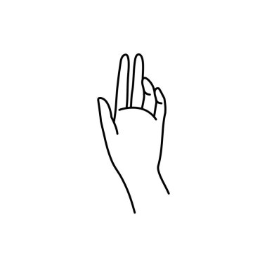 Kadın eli simgesi çizgisi. Kadın elinin vektör illüstrasyonu. Moda minimalist tarzında çizgi sanatı.