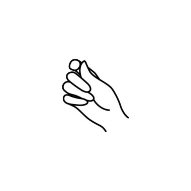 Kadın eli simgesi çizgisi. Kadın elinin vektör illüstrasyonu. Moda minimalist tarzında çizgi sanatı.