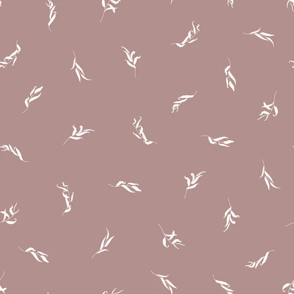 Willow Branch with Leaves Seamless Pattern in a Trendy Minimal Style. Botanical Background. Floral Vector — Stock Vector