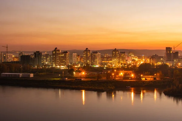 View Night City Novokuznetsk — Stock Photo, Image