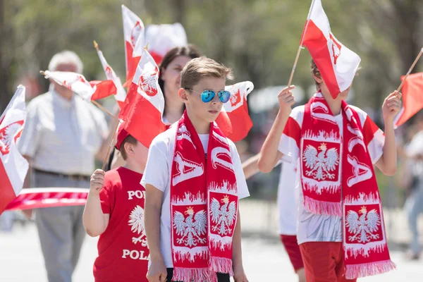 Parada dnia Konstytucji polskiej 2018 — Zdjęcie stockowe