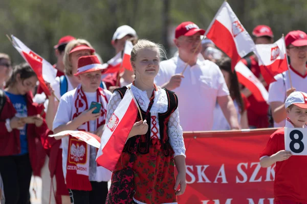 Польський парад день Конституції 2018 — стокове фото