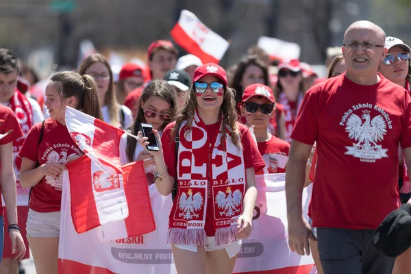 Польський парад день Конституції 2018 — стокове фото