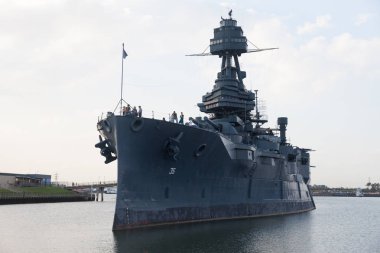 Houston, Texas, USA - December 27, 2016: Battleship USS Texas BB-35, is a museum ship near Houston, and a National Historic Landmark clipart