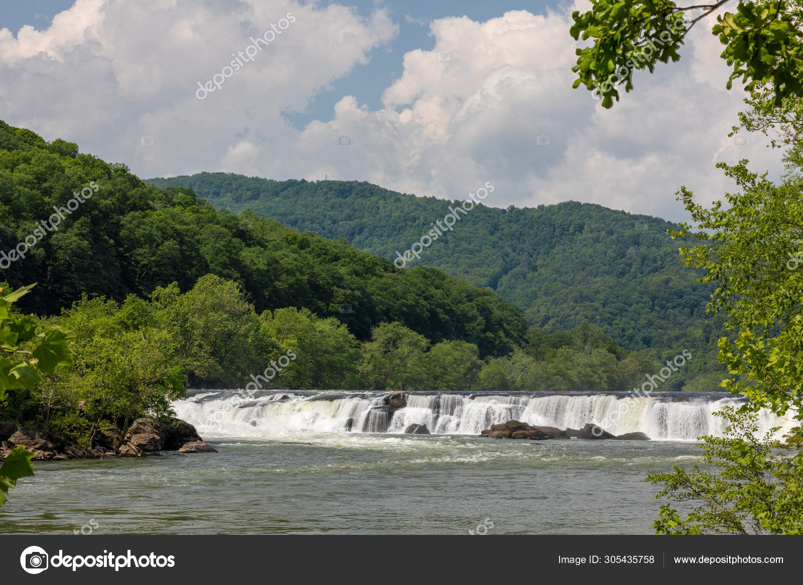 Sandstone Falls New River Summer Located Shady Spring West Virginia