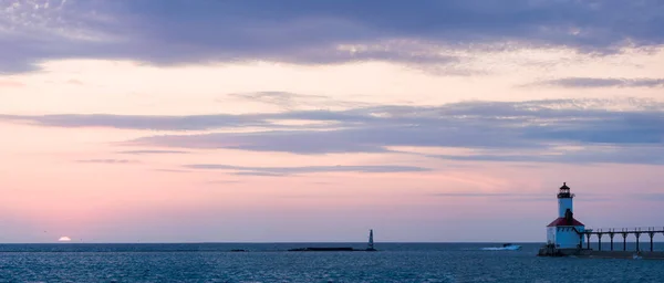 Michigan City  Lighthouse Landscape — Stock Photo, Image