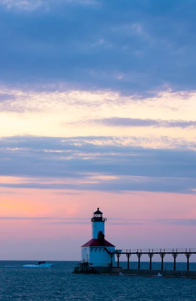 Michigan City  Lighthouse Landscape — Stock Photo, Image