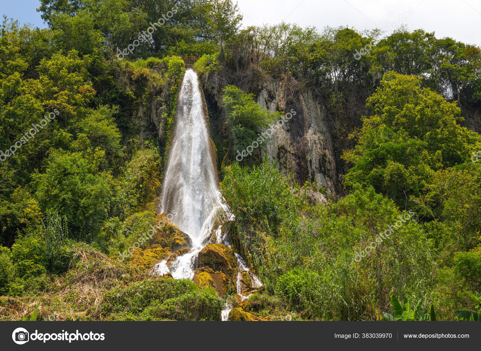 Waterfall Known Chorrito Mexican State Tamaulipas Stock Photo by