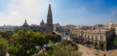 The Guadalajara Cathedral and the Municipal Palace in the Historic center of the City, Jalisco State, Mexico clipart