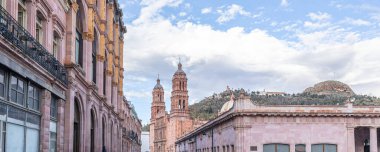 The view down Hidalgo Avenue, of the Cathedral of Zacatecas, with the clipart