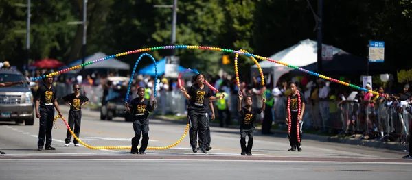 Chicago Illinois Eua Agosto 2019 Bud Billiken Parade Man Children — Fotografia de Stock