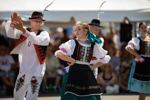 Whiting Indiana Abd Temmuz 2019 Pierogi Festivali Geleneksel Kıyafetler Giyen — Stok fotoğraf