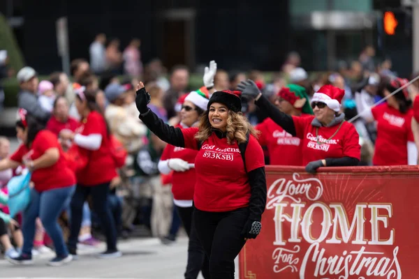 Houston Texas Usa November 2019 Thanksgiving Day Parade People Promoting — Stock Photo, Image