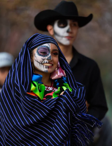Indianápolis Indiana Noviembre 2019 Día Los Muertos Pequeño Desfile Mujeres — Foto de Stock