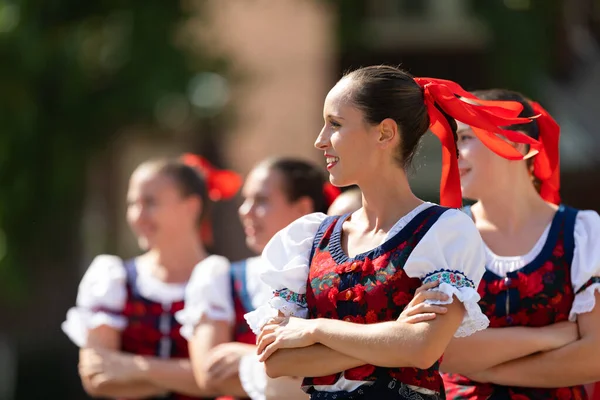 Whiting Indiana Eua Julho 2019 Pierogi Fest Mulheres Eslovacas Vestindo — Fotografia de Stock