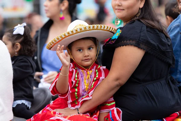 Chicago Illinois Abd Eylül 2019 Cadde Meksika Bağımsızlık Yürüyüşü Annesinin — Stok fotoğraf