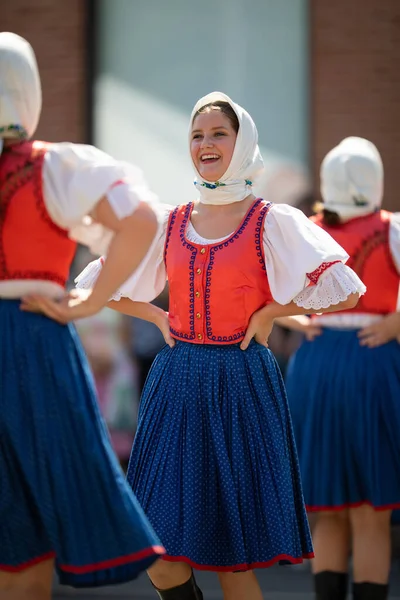 Whiting Indiana Usa July 2019 Pierogi Fest Slovakian Women Wearing — Stock Photo, Image