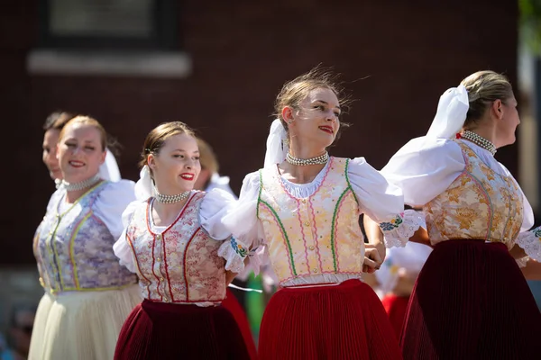 Whiting Indiana Usa Juli 2019 Pierogi Fest Dames Traditionele Kleding — Stockfoto