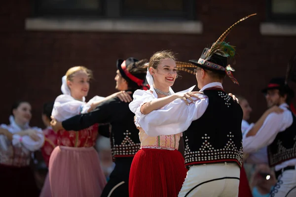 Whiting Indiana Usa Července 2019 Pierogi Fest Slovenští Tanečníci Tradičním — Stock fotografie