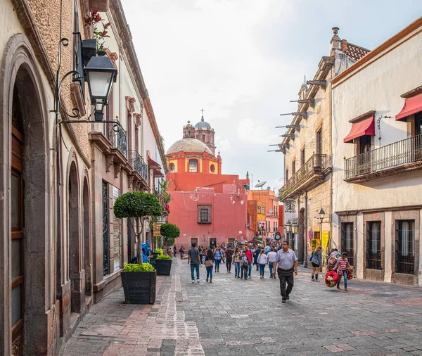 Santiago Querétaro Querétaro México Noviembre 2019 Vista Abajo Calle Mayo — Foto de Stock