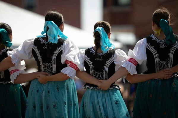 Whiting Indiana Usa Luglio 2019 Pierogi Fest Ladies Wearing Traditional — Foto Stock