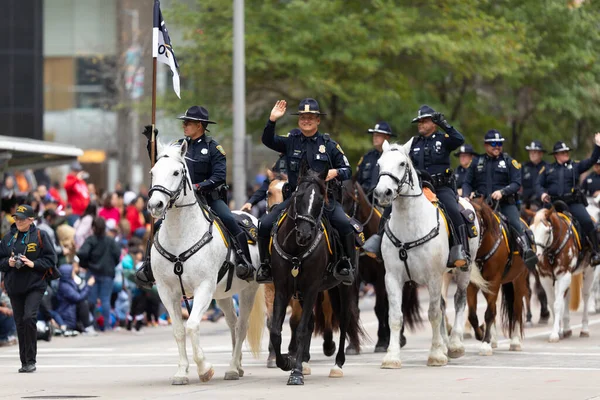 Houston Texas Usa Novembre 2019 Thanksgiving Day Parade Gruppo Agenti — Foto Stock